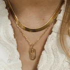 Snake Gemnel Popular 14k Gold Vermeil Necklace Ancient Symbol Snake Necklace Brass Pendant Custom Jewelry