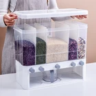 Container Box Table Plastic Dry Food Cereal Rice Dispenser Storage Container Box