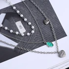 Pearl Necklace New Stainless Steel Wholesale Multilayer Pearl Necklace For Woman Gift Multiple Ways Of Wearing Sweater Chain