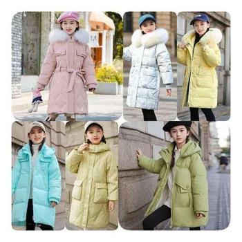 New girls' down jackets wholesale children's clothing hooded lightweight down jackets