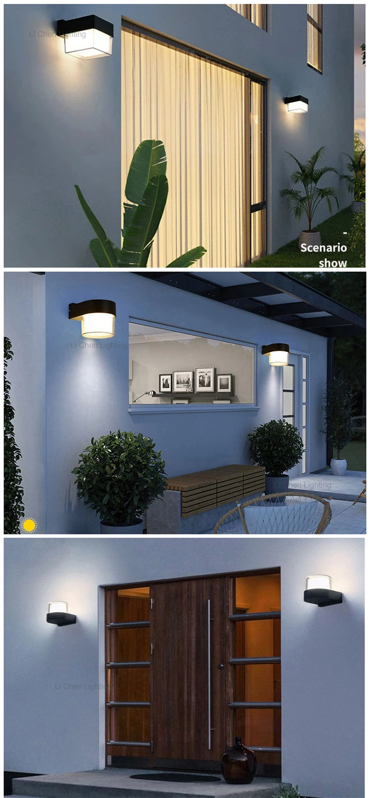 bd12 modern waterproof 85 265v up down sconce lighting led wall light for corridor garden hotel home decor -5