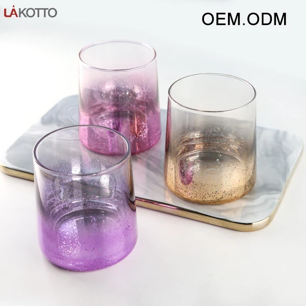 Creative Electroplating Tumbler Cup with 3 Colors High Quality Capacity Hand Blown Lead-Free Glass Cup