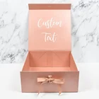 A Gift Box Custom Luxury Rigid Cardboard Packaging Magnetic Folding Paper Wedding Dress Gift Box With Ribbon Closure