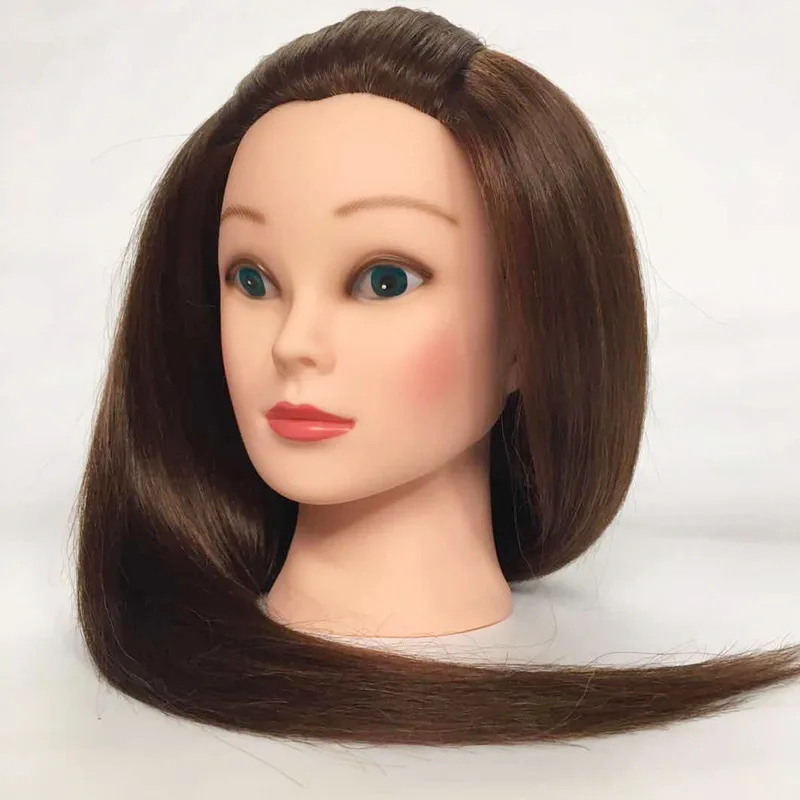 Virgin Human Hair Realistic Human Model Head With Hair Mannequin Head