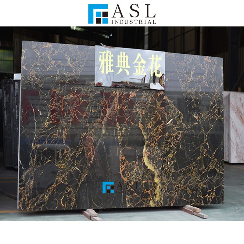 Athens portoro/porto black marble with gold/golden vein marble flooring tile wall cladding glossy black gold marble tiles