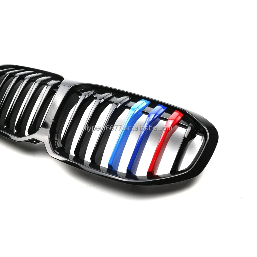 product tiypeor line front bumper center kidney grill for bmw 1 series f40 2020 2023 facelift grille black carbon 3 color sport style-6