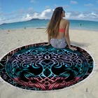 Beach Wholesale Top Quality Beach Towel Astrolabe Round Beach Towel Turkish Microfiber With Tassel Printing