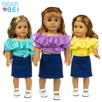 our generation doll clothes and accessories,Denim Skirt Reborn Doll Clothes,Stylish American Doll Clothes