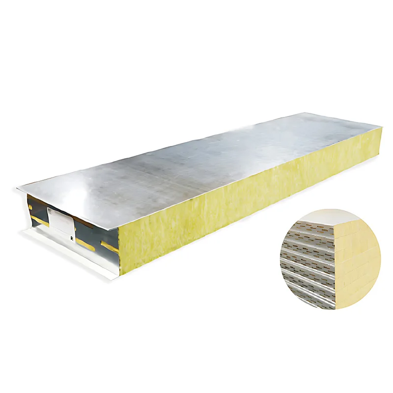 product modern 150mm rock wool sandwich panel high density steel for furnace insulation in hospitals and hotels-2