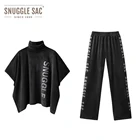 Women Snuggle Sac Air Feel Velvet Stacked Pants 2 Piece Sets Hoodie Crop Top Plus Size Women Clothing Joggers