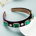 Retro Pleuche Rhinestone Crystal Headbands For Women Girls Party Headdress Autumn Winter Hair Accessories