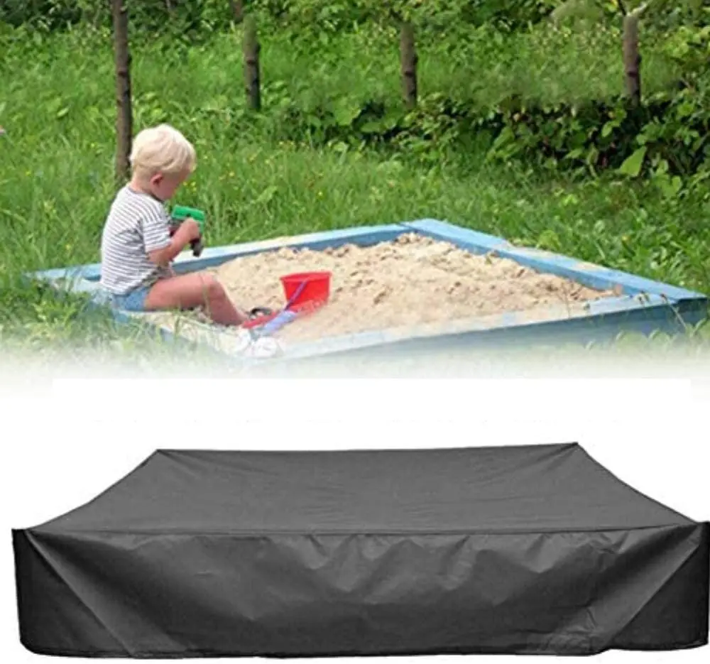 Sandbox Cover Square Sandpit Pool Cover 420D Heavy Duty Square Sandbox Protective Cover with Drawstring 