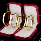Bangle Bangle NAKAMURA Trendy Rose Gold Bling Custom Stinless Steel Luxury Brand Bracelet Love Luxury Bangle