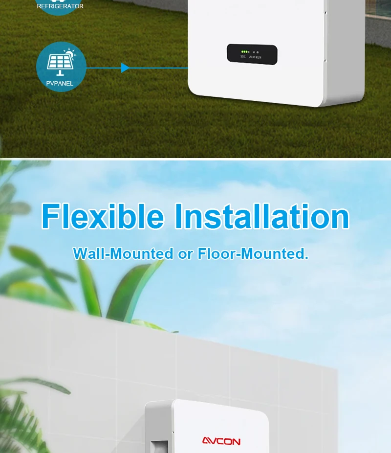 Wholesale Complete 100Kw 10kWh On-Grid Solar Power System LFP Battery BMS Protection 100ah Stackable Wall-Mounted AC Home Use factory