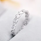 Eternity Cz Trendy Eternity Ring CZ For Women Sterling Silver Flower Shape Anniversary