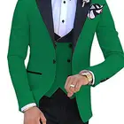 Men Business Suit Custom Made Double Breasted Groom Party Lapel Light Gray Formal Turkey 3 Pieces Men Suit