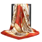 Factory Direct Wholesale Bufanda Custom Made Luxury Multicolor Paisley Twil Imitated Silk Square Scarf
