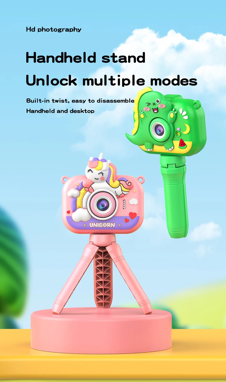 Unicorn Y6 Hd Dual-Camera Camera With Stand Dual-Lens Shooting Camera Children'S Toy Painting 17 Unicorn Y6 Hd Dual-Camera Camera With Stand Dual-Lens Shooting Camera Children'S Toy Painting