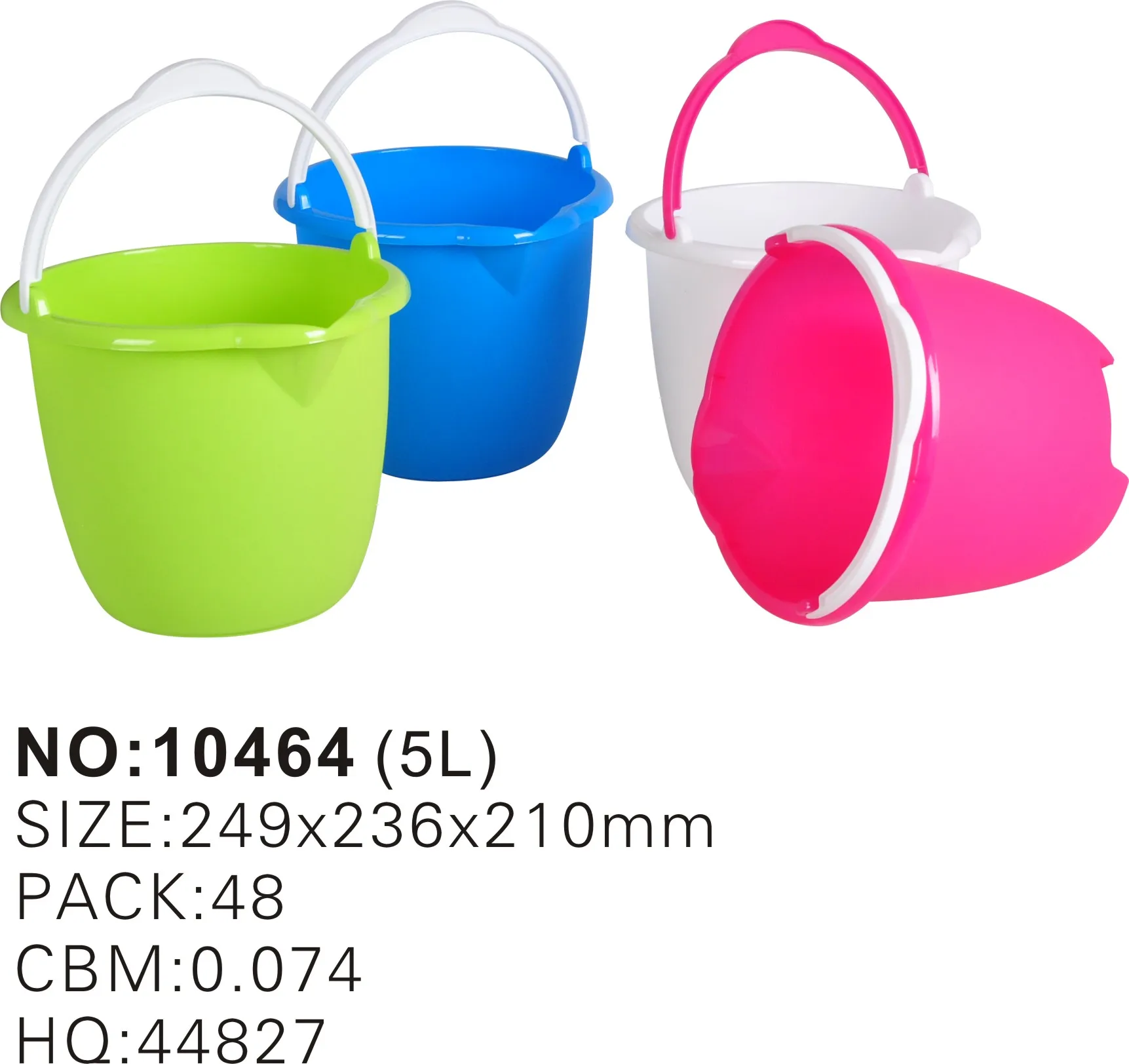 Promotion household style 5L colorful printing available plastic cheap recyclable water bucket