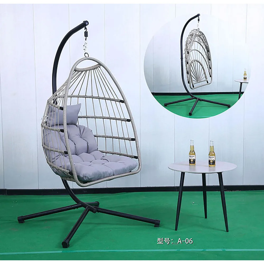product custom modern outdoor furniture modern garden nordic hanging rattan egg swing chair-2