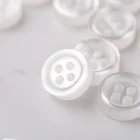White Button Shirt Shirt Button Wholesale Excellent Quality Hot Sale 4 Holes White Round Resin Button For Shirt