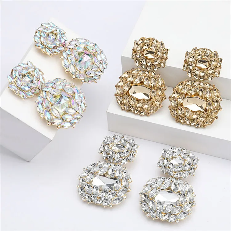 glass diamond earrings