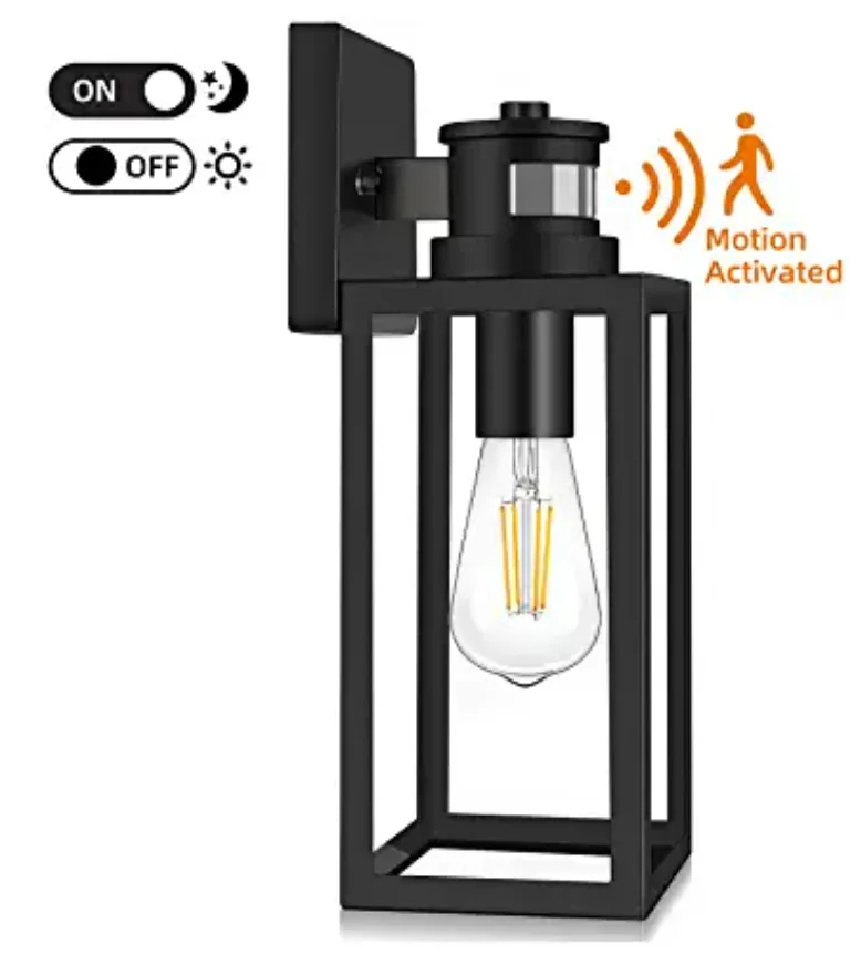 Vintage Dusk to Dawn Sensor Outdoor Lantern Anti-Rust Waterproof Wall Sconce for Garage Doorway