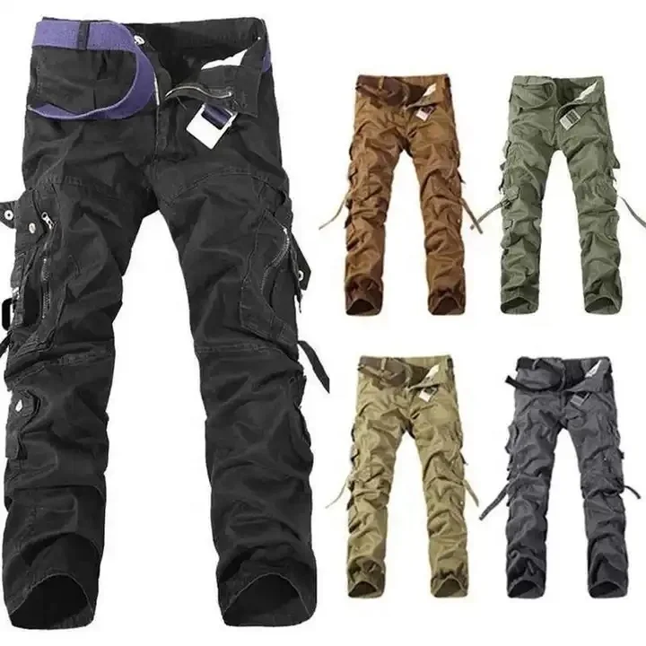 Men's Cool Dry Tactical Pants, Water Resistant Outdoor Pants, Lightweight Stretch Cargo/Straight Work Hiking Pants