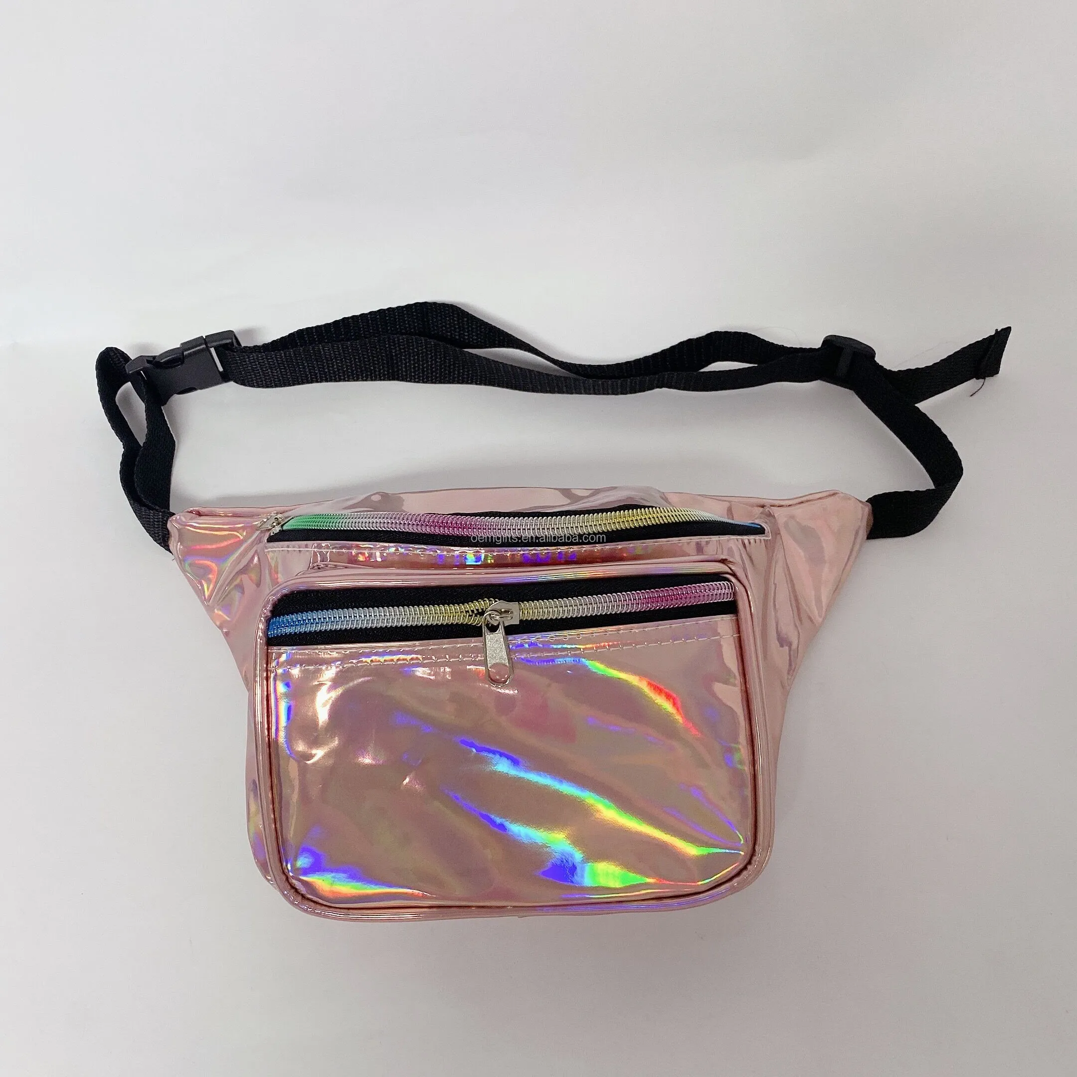 Wholesale Custom Holographic PVC Fanny Pack Adjustable Waist Belt for Women for Travel Running Crossbody Use