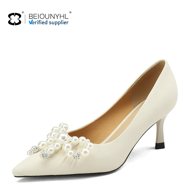 Women Shoes Slingbacks Customized Elegant Pointed Toe Stiletto Bridal Shoes White Fashion High Heel Pumps Soft Wedding Shoes