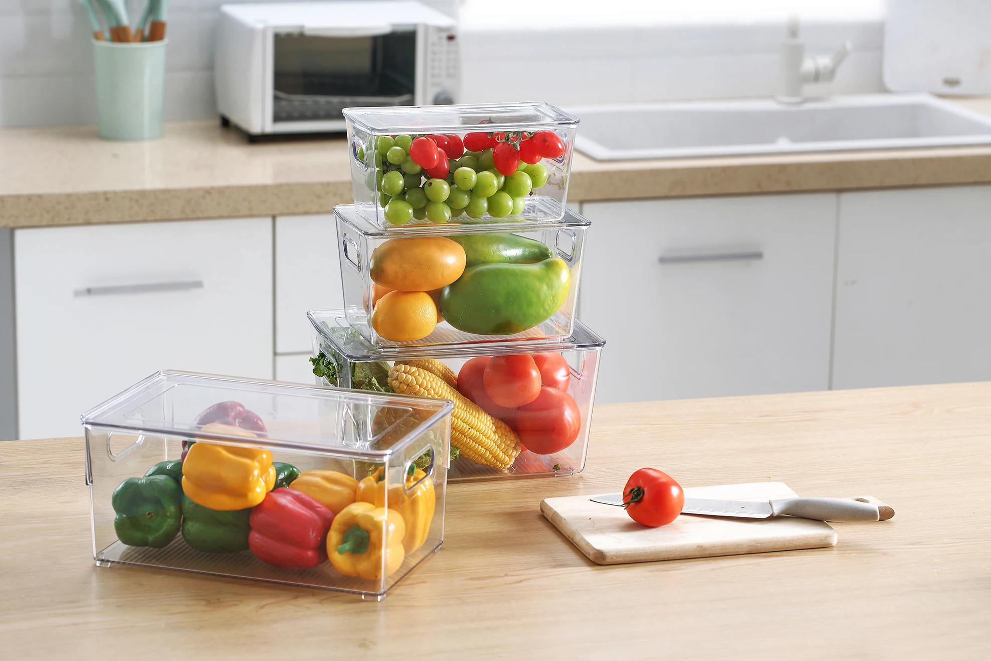 Multifunction Plastic Box Frozen Foods Storage Container  Fridge Storage Organizer Plastic Transparent Food Storage Box With Lid