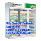 Beverage Center Refrigerator Cold Drink Store Double-Layer 3 4 Door Beverage Cooler