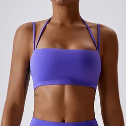 YIYI Candy Color Square Neck Shockproof Gym Tops Beauty Back Push Up Athletic Tops For Girls Quick Dry Women Sports Bra