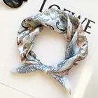 Vintage Printed Scarf RTS Vintage Animal Printed Necklace Accessories Women Printed Square Silk Scarf 53*53