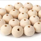 Wooden Beads Wooden Beads Supplier 20mm Lotus Wooden Unfinished Round Natural Teething Wood Beads Bulk