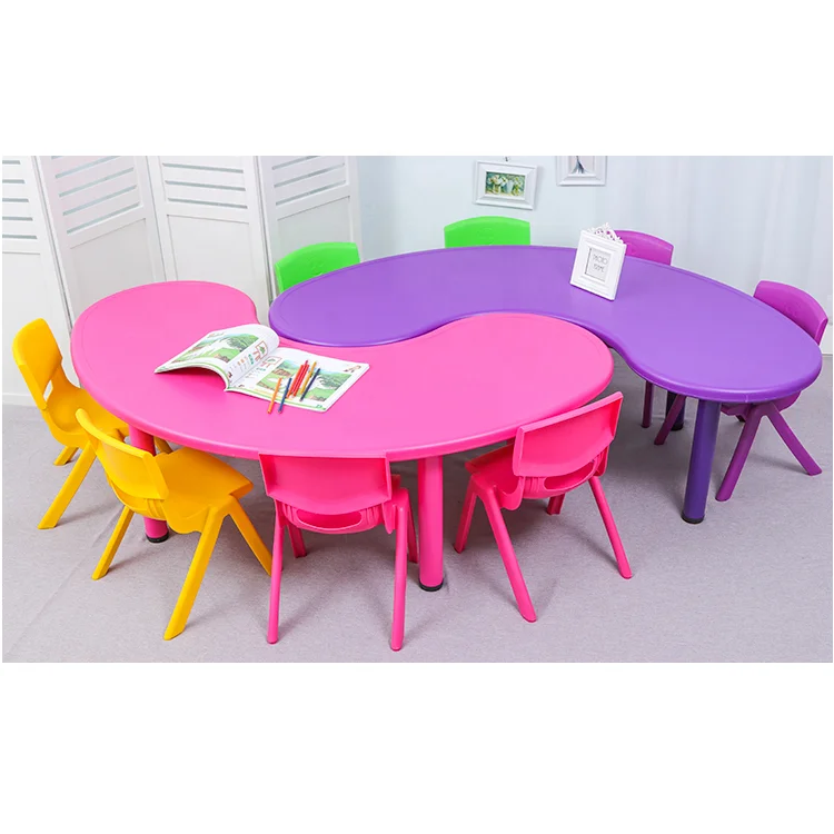 Intra Kids Half Moon Table School Study Table With Chairs (Color Vary) Home Kitchen
