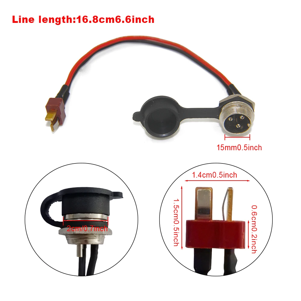 KUGOO M4 E-Scooter Parts Power Charger T-Head Charging Cable Port Accessory Replacement Parts for Scooter Accessories