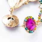Earrings Fashion Geometric Drop Shape Color Pendant Rhinestone Earrings For Women