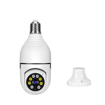 2022 New Design 360 degree panoramic Dual LED Night Vision CCTV Wireless Auto tracking Bulb PTZ Camera