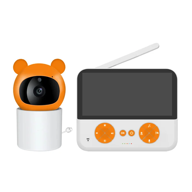 5Inch Screen Night Vision Sound Detection Baby Surveillance Camera Video Monitor andPTZCamera and Audio