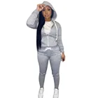 Women Clothing High Quality Autumn Long Sleeve Hooded Jogger Set Women 2 Piece Outfits Clothing 2 Piece Pants Set