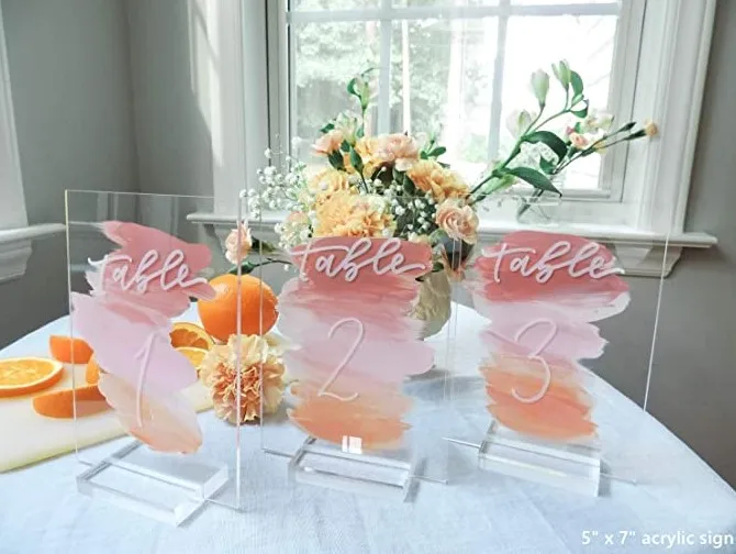 Cardboard Greeting Card Name Card Display Stand Customized Transparent Acrylic Place Card Slot Rack