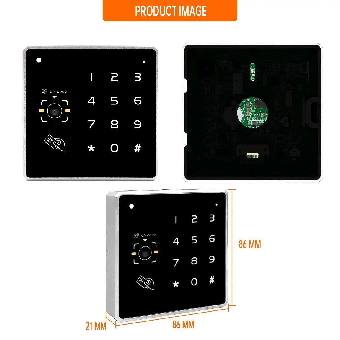 Metal Keypad QR Code Reader Password Access Control 2D Card Reader Wiegand26/34 Contactless Card Reader