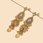Drop Earring Drop Shipping Boho Indian Rhinestone Crystal Bell Earring Jewelry For Women