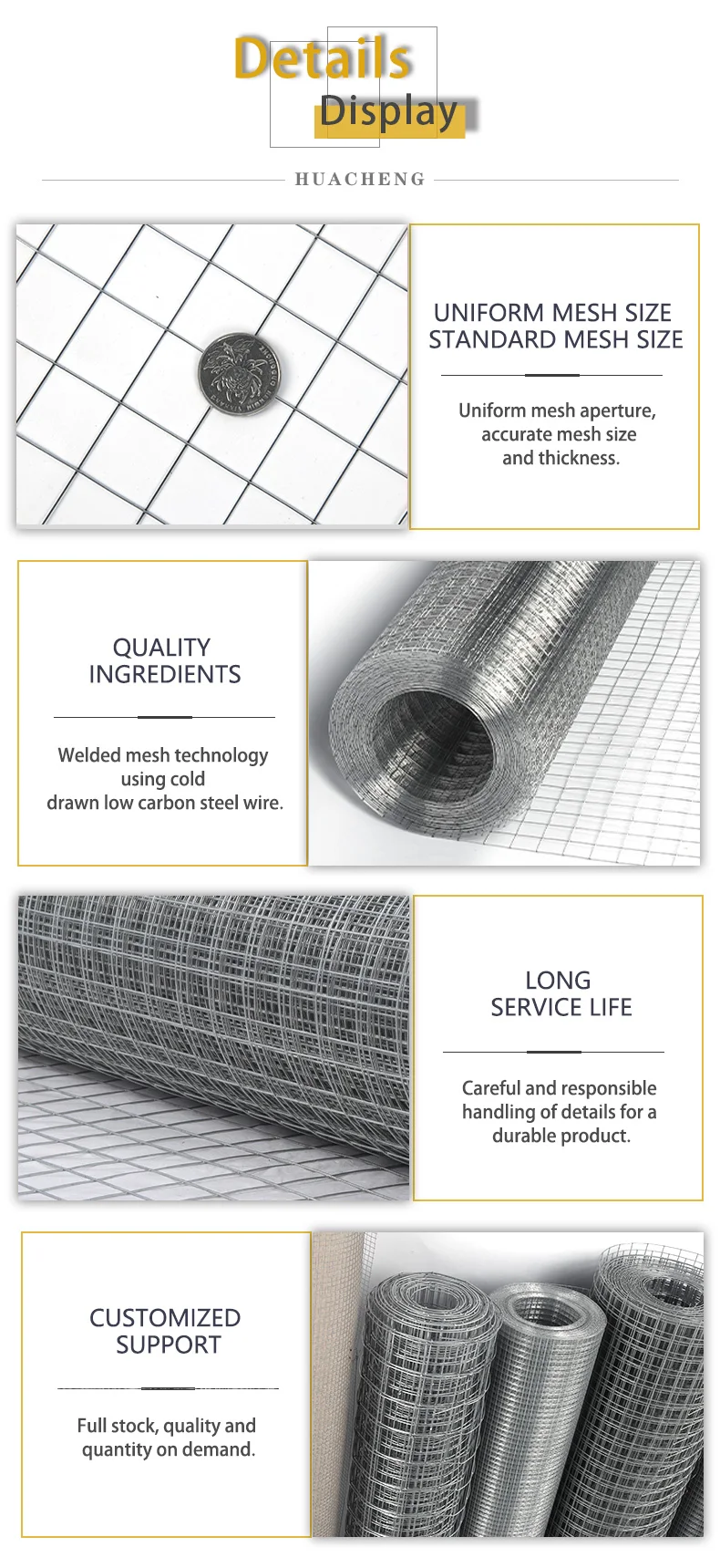 Farm hot galvanizing welded wire mesh Livestock welded wire mesh fence  Concrete welded wire mesh rolls