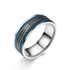 Finger Ring Rings Dark Blue Plated Jagged Designed Unique Custom Steel Men's Finger Ring