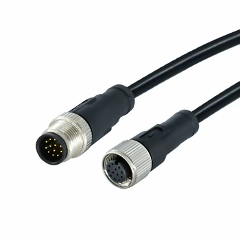 IP67/IP68 waterproof cable connector M12 circular plug A/B/C/D/S/T/X cording 3pin 4pin 5pin 8pin 12pin 17pin,Thread or weld type