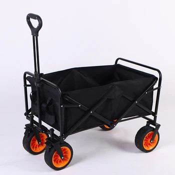 Foldable Picnic Camping Wagon Camping Cart Trail Collapsible Folding Beach Utility Cart Trolley Wagon