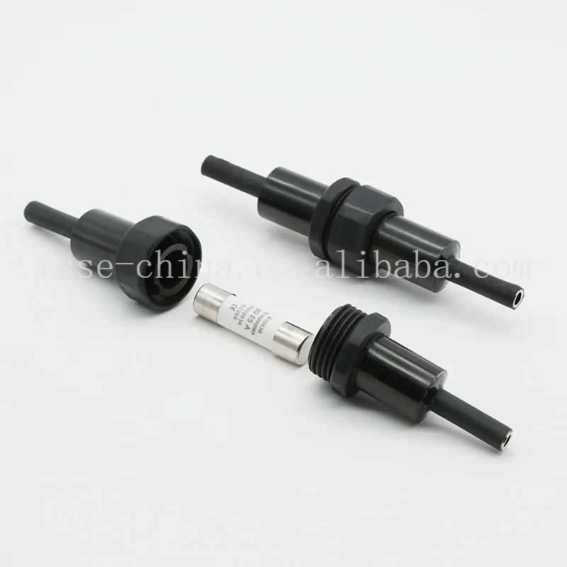 IP67 Waterproof 600V In-line Fuse Holder for 10x38mm Fuses with Bakelite Housing and Silicone Casing