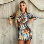 Dress Wholesale Ladies Fall Dress Long Sleeve Lace Up Bodycon Elegant Mini Sexy Women Dress